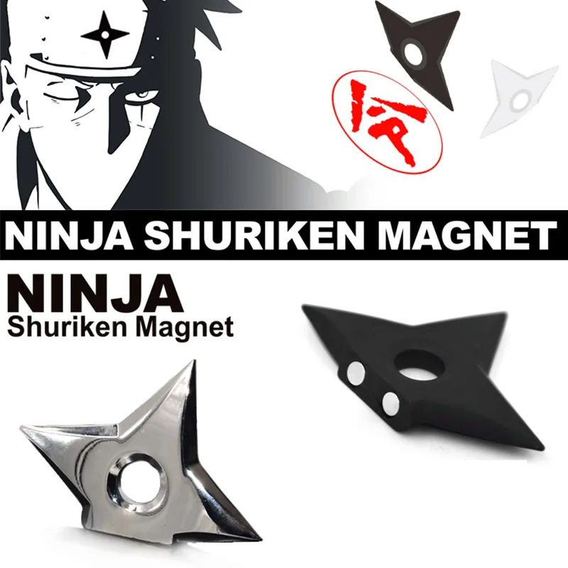 

2 pack Anime Magnetic Fridge Magnet 3d Metal Ninja Dart Set Souvenir Refrigerator Sticker Self Adhesive Kids Creative Home Decor