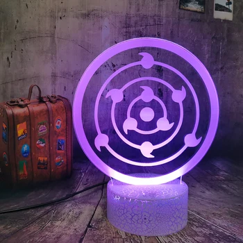 

Japanese Anime Naruto Uchiha Madara&Obito Rinnegan Sharingan Child Night Light Led 7 Color Kids Bedside Nightlight Boys lamps