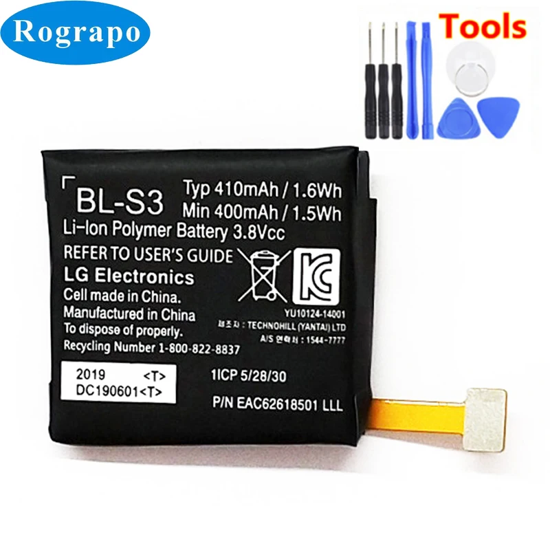 Новинка 410mAh BLS3 литий-полимерный Сменный аккумулятор для LG G Watch R Uhr W110 W150 BL-S3 аккумулятор
