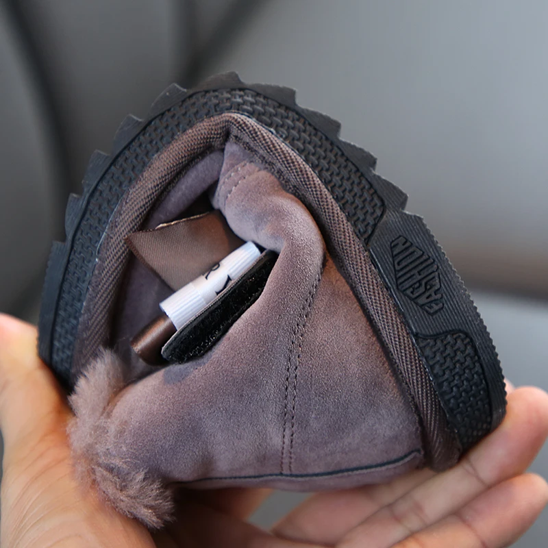 Детские зимние ботинки 2020 корейские для девочек теплые Нескользящие плюшевые