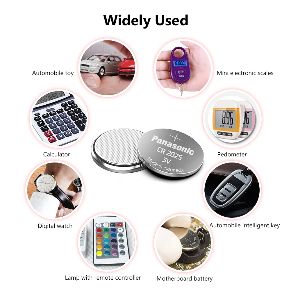 Panasonic 1-25Pcs CR2025 Button Cell Batteries For LED Lights Toys Watches Remote Control CR 2025 3V Lithium Dsposable Battery