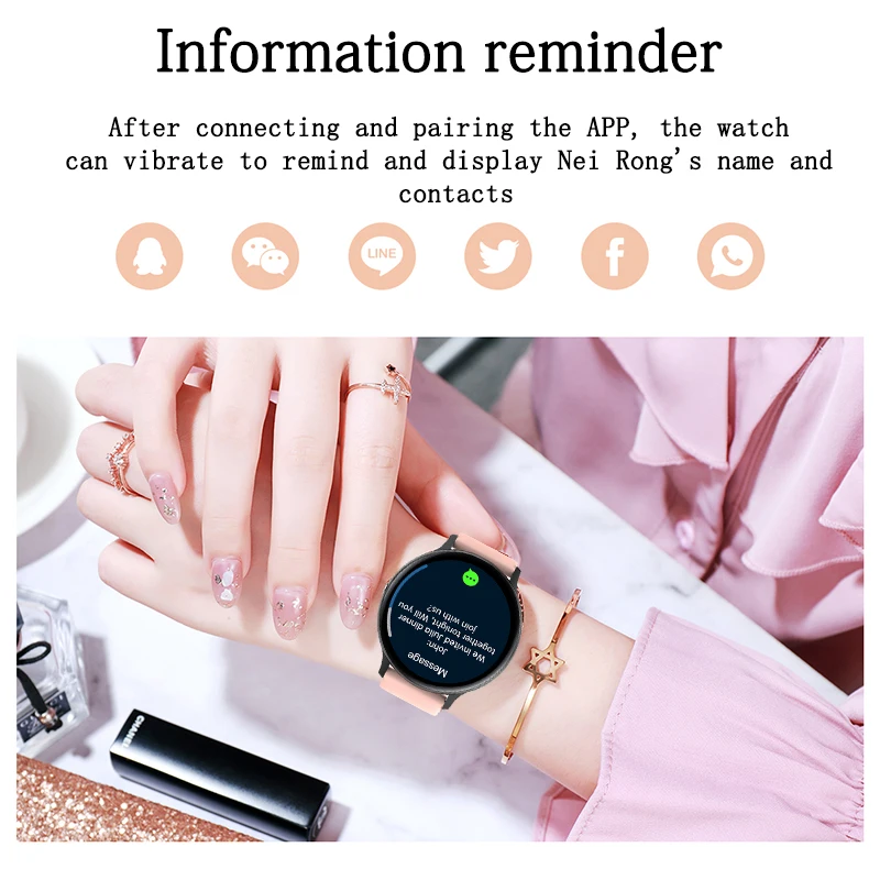 LIGE 2021 New Smart Watch Ladies Men Full Touch Fitness Tracker Blood Pressure Sleep Smart Clock Ladies smartwatch for Xiaomi