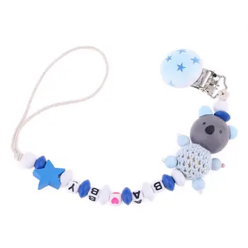 

Koala Baby Pacifier Chain Clip Letter Anti-fall Newborn Dummy Pacifier Clip Holder Infant Nipple Feeding R2JF