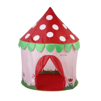 

OUTAD Portable Safe Soft Foldable Ventilated Funny Game Play Tents Intelligence Toys Kids Mushroom Princess Castle Tents