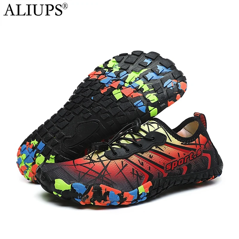 

ALIUPS 2022 New Men Beach Aqua Water Shoes Quick Dry Women Breathable Sport Sneakers Footwear Barefoot Swimming Hiking Gym