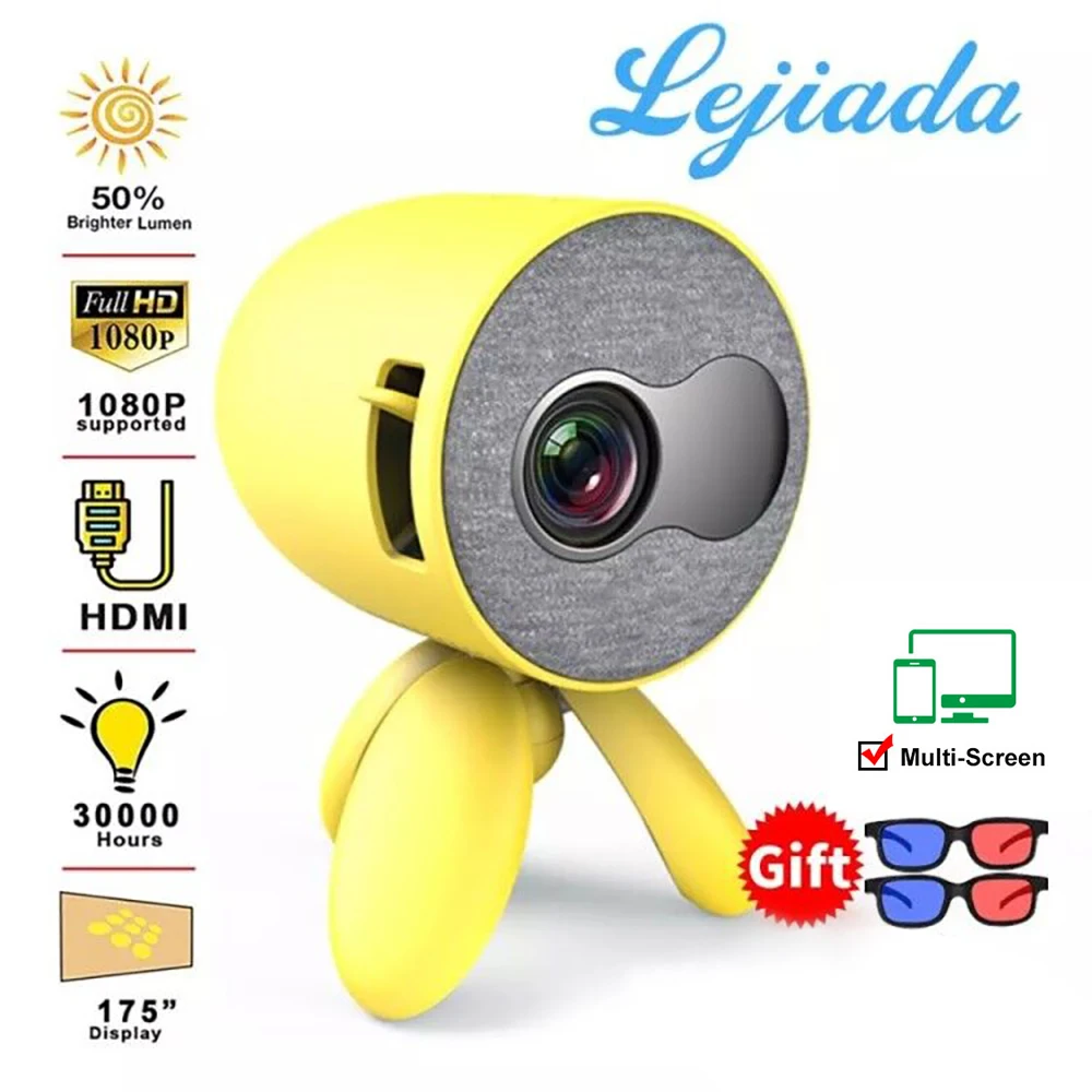 Мини проектор LEJIADA YG221 3 5 мм Аудио Телефон с экраном обновленная версия