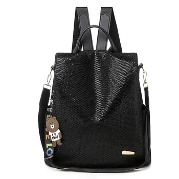 

Women Backpack Nylon Sequin Bagpack Female Anti Theft Backpack School Bag for Teenager Girls Sac A Dos mochila mujer