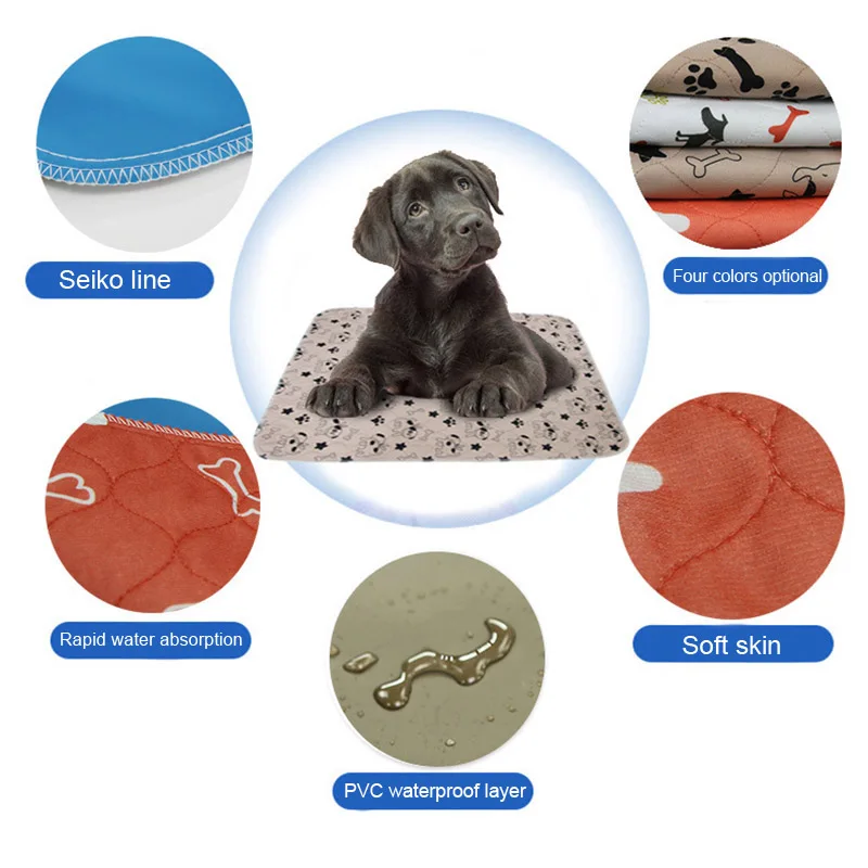 

Dropshipping 1 Pcs Washable Waterproof Dog Pee Whelping Pads Reusable Extra Absorbent Mat P666
