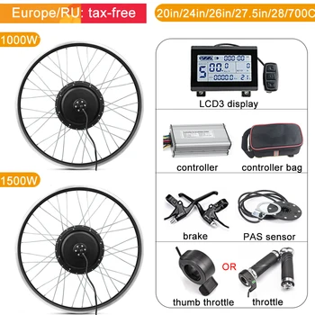 Günstige EBike Conversion Kit 48V 1000W 1500W Elektrische Fahrrad Hub Motor Rad 20 26 27,5 700C 28 29
