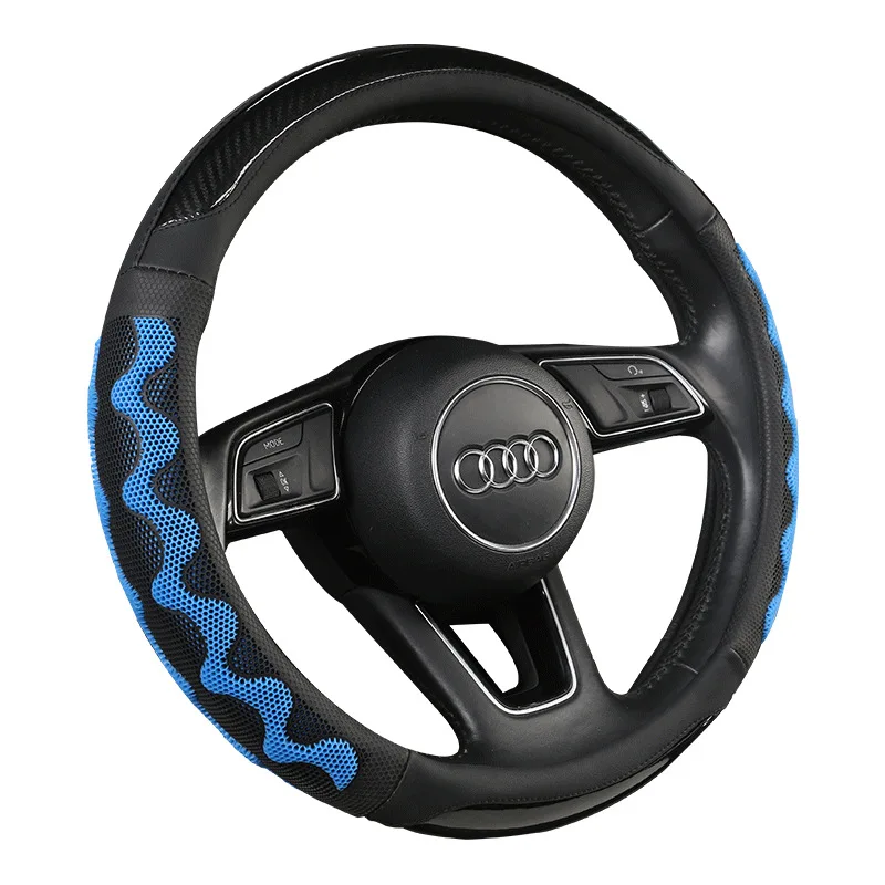 

Car Supplies Steering Wheel Cover Small Car Genuine Leather Wheel Cover SUV Four Seasons Universal Sweat Absorbing Anti-slip Cow