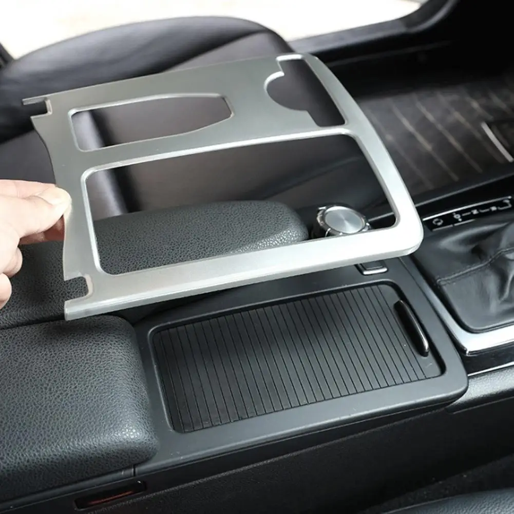 

Car Styling Interior Stainless Steel Sticker Modification Accessories Water Cup Holder Panel DecorTrim For Benz C Class W204