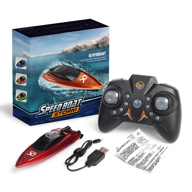 Hot Sale 2.4G Mini Remote Control Boat Remote Control High Speed Speed Boat LED Light Water Toy Boat Model Children's Toy