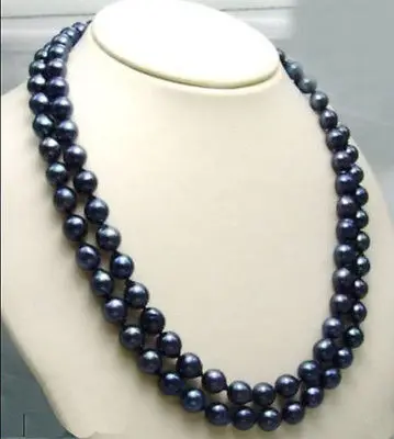 

35" AAA 9-10 MM SOUTH SEA BLACK PEARL NECKLACE 14K GOLD CLASP