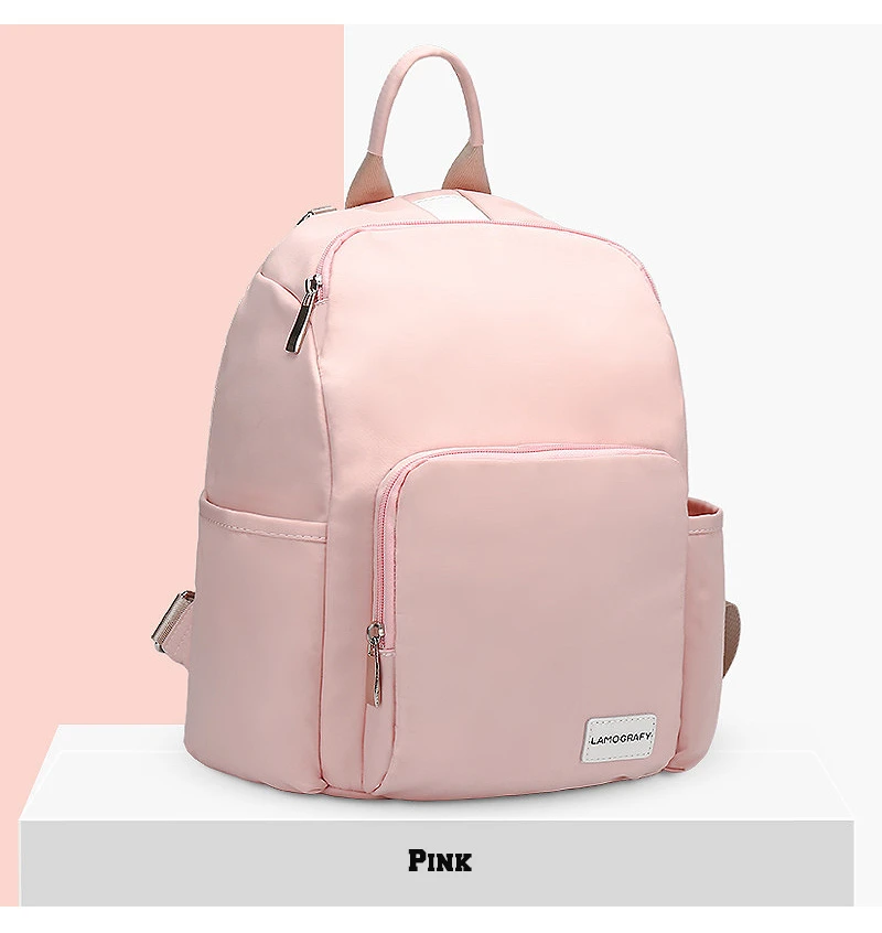 Pink Backpack LIKETHIS, Модный женский рюкзак, для отдыха, рюкзак, Повседневный, мульти карман, дорожная сумка, водонепроницаемый, школьный рюкзак через плечо, сумка - Цвет: Pink Backpack