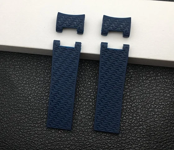 Blue strap Черный коричневый синий 22x20 мм для ныряльщика и морской водонепроницаемый силиконовый резиновый ремешок для часов ремень подходит для Ulysse Nardin ремешок - Цвет ремешка: Blue strap