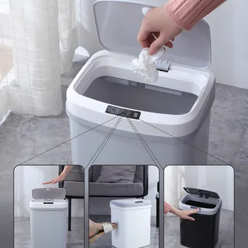 

Garbage Bin Automatic Touchless Intelligent induction Motion Sensor Kitchen Trash Can home Sensor Eco-friendly Waste Garbage Bin
