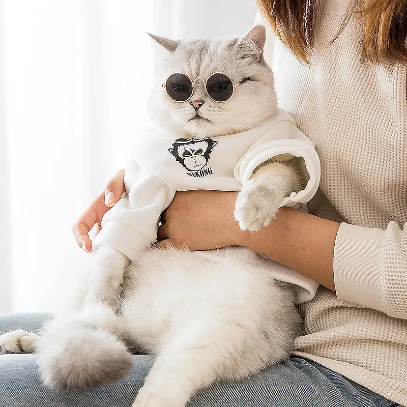 

Roupa Para Gato Vetement Chat Ubranie Dla Kota Personalized Cat Sweater Trendy Winter Fleece Spring and Autumn Pet Cats Supplies