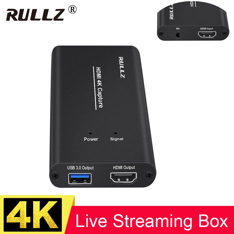 4K 1080P 60FPS USB 3 0 видео игра записывающая карта HDMI Передача ТВ w/ MIC для PS4 телефона PC