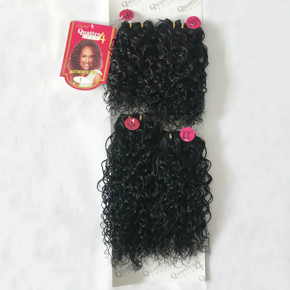 Resistente ao Calor de Alta o Cabelo Sintético Encaracolado Kinky Adorável Tece Pacotes - Lote Fibra Temperatura Quattro Bebe Onda Pces 4 2 High Quality Apliques e perucas