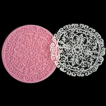 

Silicone Mold Lace Snowflake Designer DIY Baking Tools 3d Wall Panel Decoration Coaster Heat Pad Fondant Gypsum Epoxy Mold