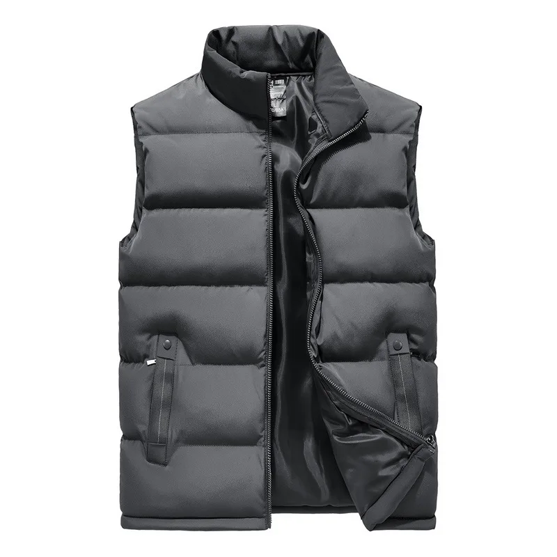Жилет без рукавов, черный,, зимний, осенний, теплый, хлопок, теплый, XL#789 кг, версия, утепленный жилет, мужские жилеты, куртка