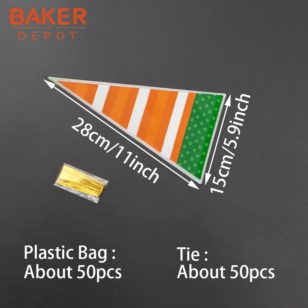 CDY-420 BAKER DEPOT пластиковый подарочный пакет для конфет 50 шт. прозрачный попкорн печенье сладости упаковки для шоколада для рождественской вечеринки с галстуком - Цвет: CDY-420