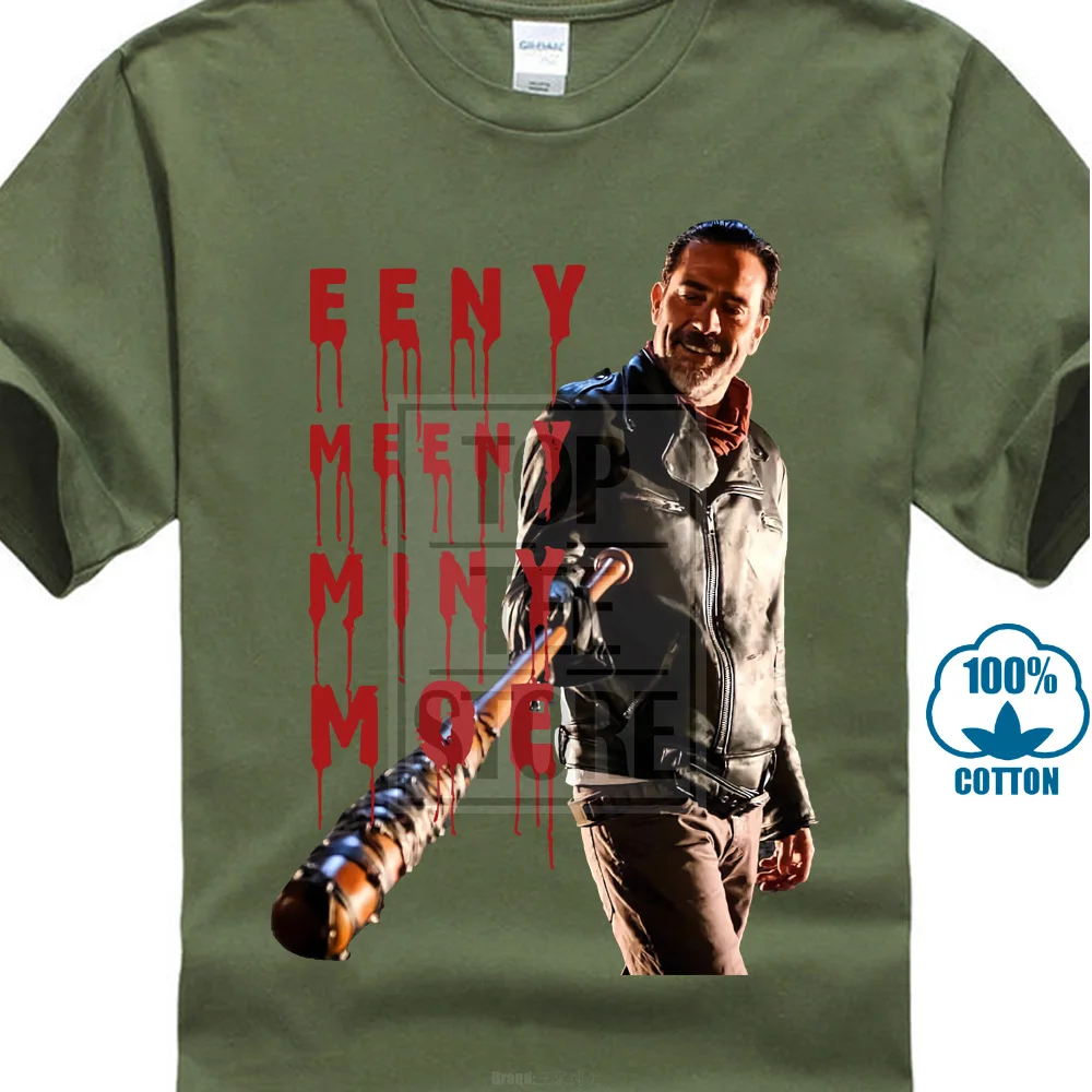 Армейский зеленый Футболка The Walking Dead Negan Eeny Meeny Miny Mo Размер: S-Xxl 022425 - Цвет: Армейский зеленый