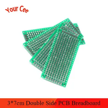 

5pcs 3X7cm 3*7cm Double Side Prototype pcb Breadboard Universal for Arduino 1.6mm2.54mm Practice DIY Electronic Kit Tinned HASL