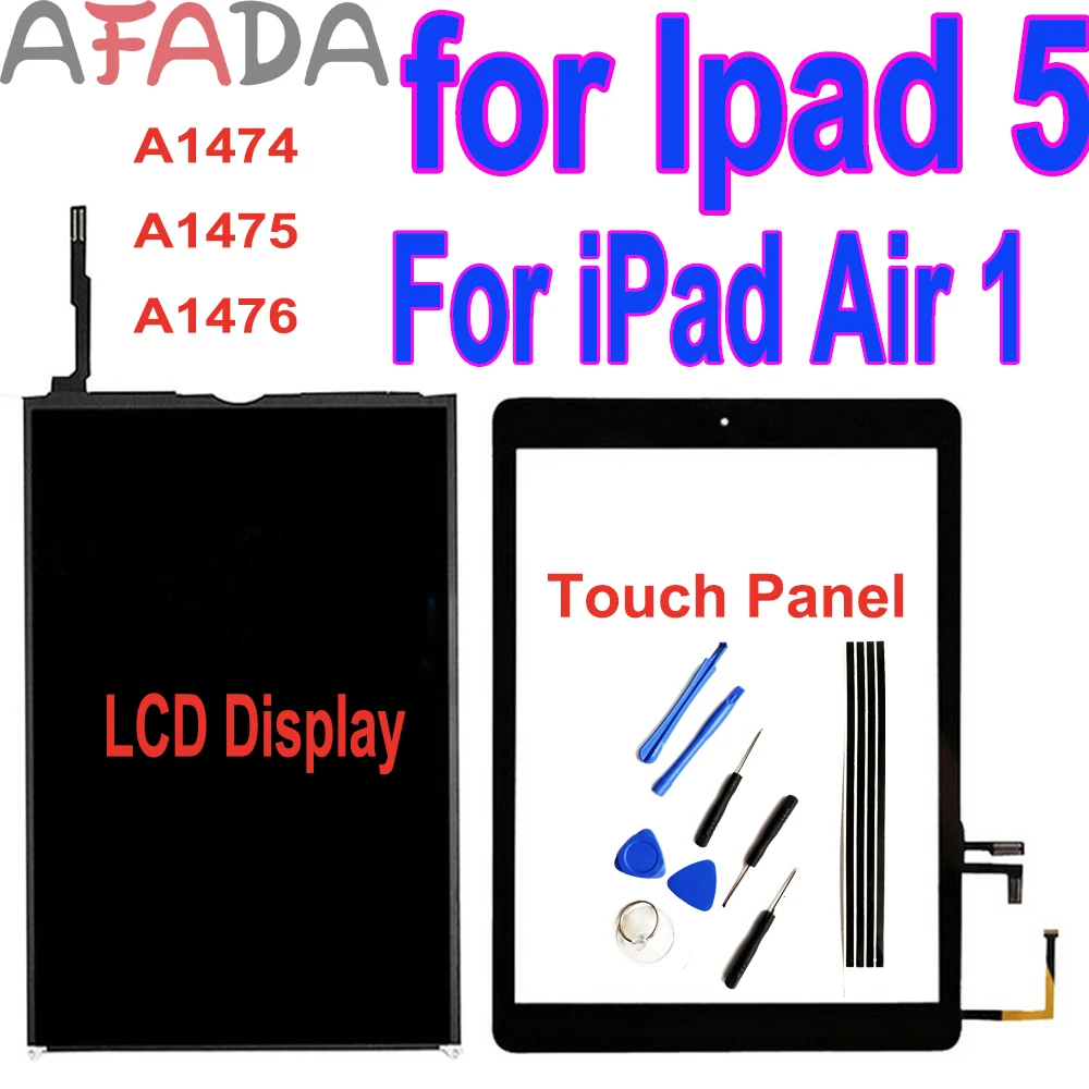 9.7 "Ipad 5 Lcd Per Ipad Air 1 A1474 A1475 A1476 Display Lcd Touch Screen Digitizer Sostituzione Per Ipad Air Ipad5 Display