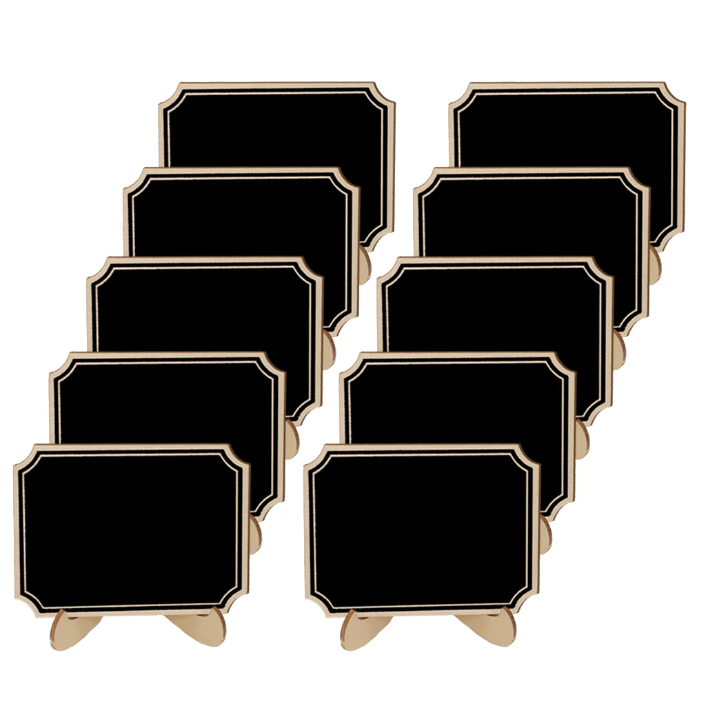 10x Mini Hanging Blackboard Wood Plaque Sign DIY Tag Wine Tag Price Tag Chalkboard Kids Deco Board for Wedding Party Decoration