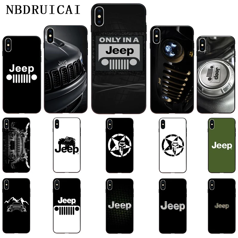 

NBDRUICAI Jeep cool car logo TPU Soft Silicone Phone Case Cover for iPhone 11 pro XS MAX 8 7 6 6S Plus X 5 5S SE XR case
