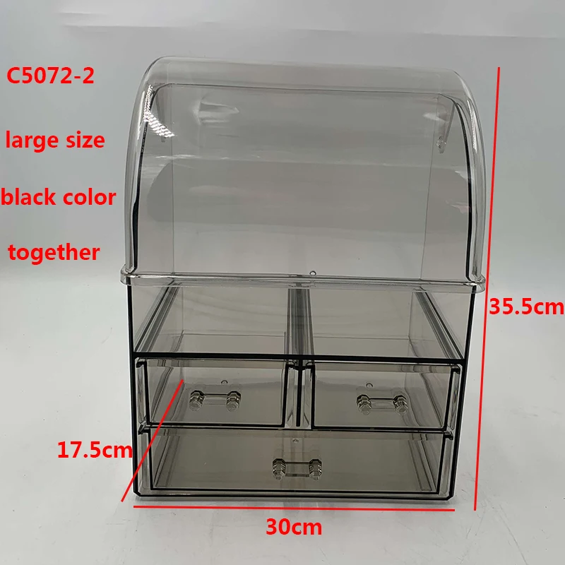 Большой пылезащитный органайзер для декоративной косметики, трехслойные флаконы для духов, коробка для хранения косметики, прозрачная домашняя коробка для хранения духов