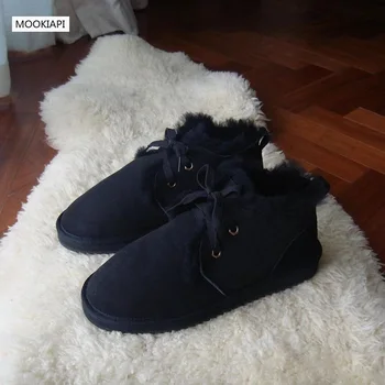 

The latest European style in 2019, low-barrel snow boots, real sheepskin, 100% wool, women's shoes, 6 colors, free delivery