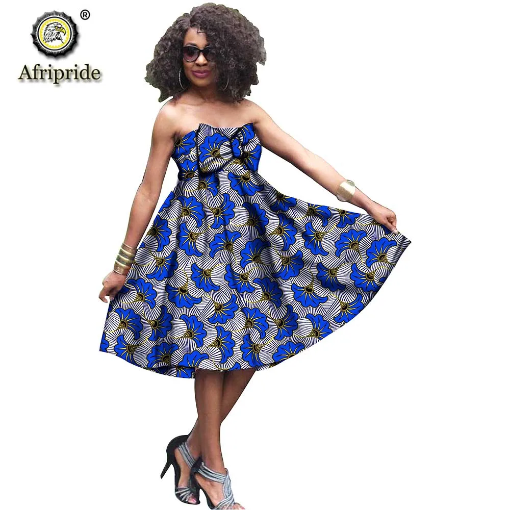 

African Dresses for Women Dashiki Printed Sleeveless Mini Dress Ankara Skrit Sexy Party Attire Clothing AFRIPRIDE S2025003