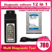 Multi ferramenta de diagnóstico para marcas completas HO-ND-A/G-M-FO-R-D/MA-ZD-A/T-OY-OT-A/pws/su-b-ar-u/V-OL-V-O/ B-M-W/BE-NZ com 2tb hdd
