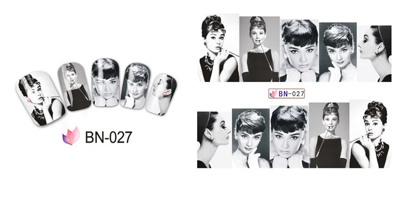 24 модели/Набор наклеек для ногтей серии портретов Переводные картинки для ногтей самоклеющиеся расширенные косметические принадлежности для ногтей
