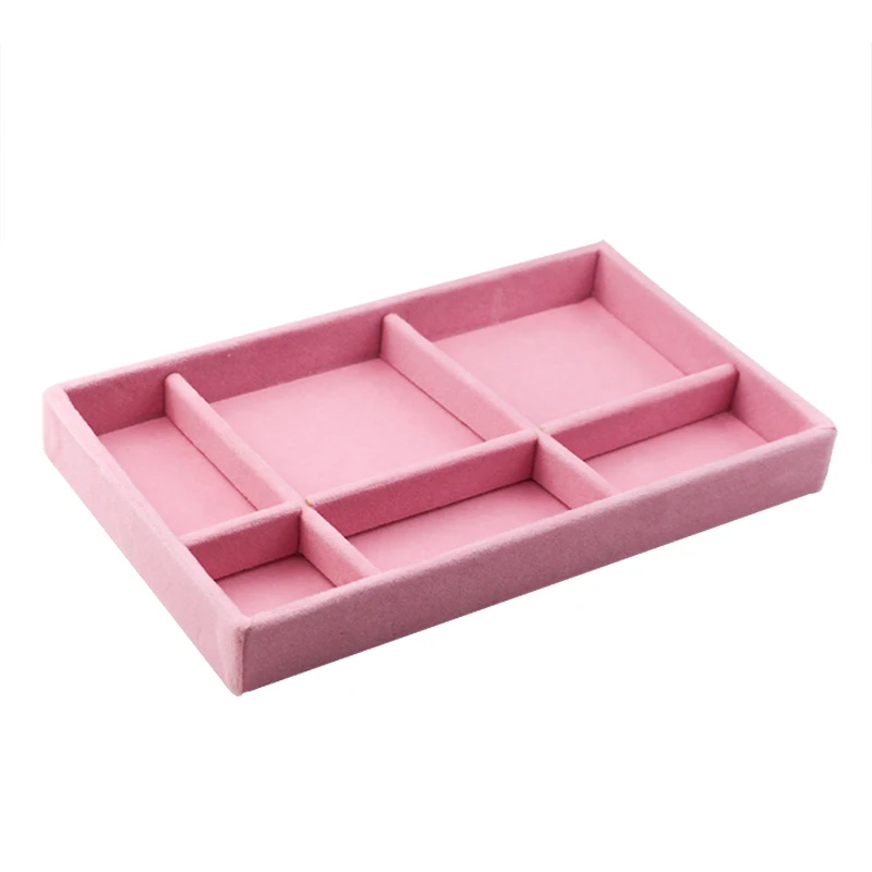 Mordoa Pink Velvet Suede Ring Earrings Organizer Ear Studs Jewelry Display Stand Holder Rack Showcase Plate Fashion Jewelry Box