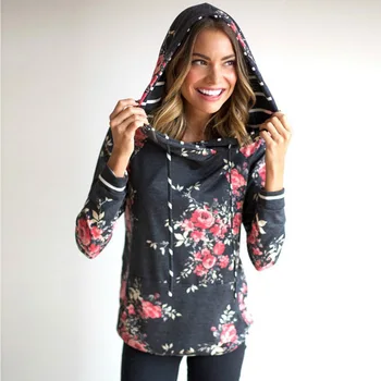 

woman hoodies sweatshirts ladies autumn winter print floral classics fashion new clothing sweat shirts hoodies