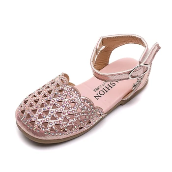 

CNFSNJ brand Summer Fashion Toddler Sandals Rhinestone Baby Girls Princess Shoe Children Pu Leather Flat sneakers