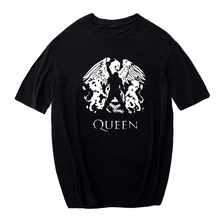Freddie Mercury The Queen Band T-Shirt Mens Hip Hop Hipster T Shirt Casual Tshirts Glitter Rock Band Harajuku Top Men Tees