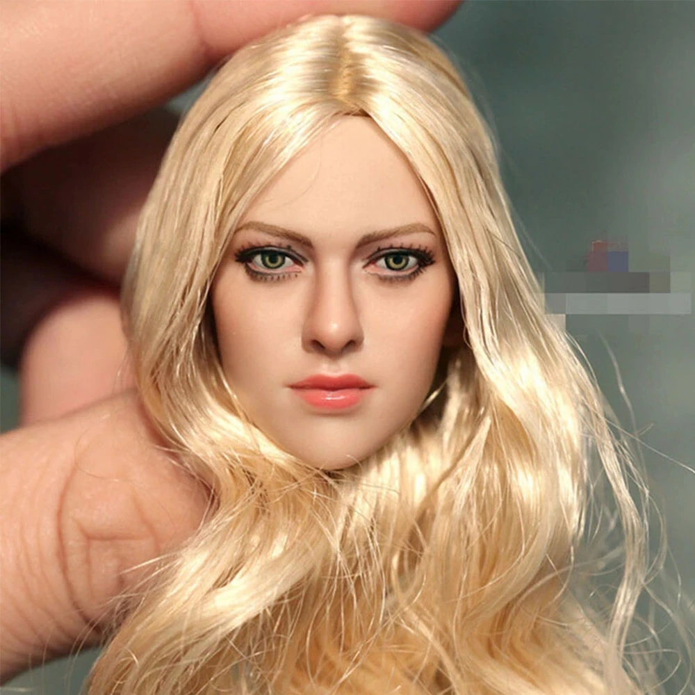 Kt004 キミの置物,1/6ゴールドの髪,ヨーロッパとアメリカの女性の頭の彫刻,12インチのアクションフィギュアに適しています,おもちゃ|Action  Figures| - AliExpress
