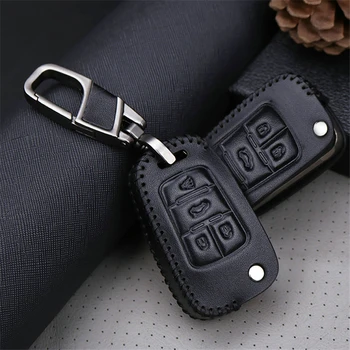 

Genuine Leather Car Key Cover Case For Chevrolet Cruze Tahoe Onix Silverado Aveo Captiva Epica Lacetti Key Ring Fob Accessories