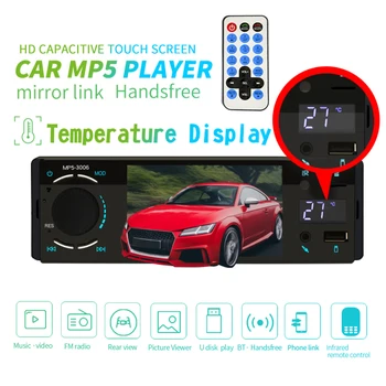 

Car Radio Stereo Player Bluetooth Phone MP5 /FM/USB/1 Din/remote Control Audio Auto Bluetooth Link Touch Screen Video TF 3006