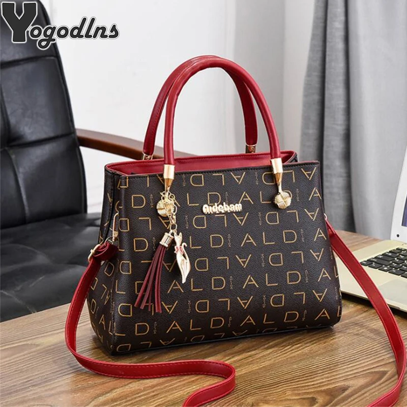 Artificial leather Women's Bags Luxury Shoulder Messenger Bag Crossbody For Women big capacity letter printing wild Ladies bags 1