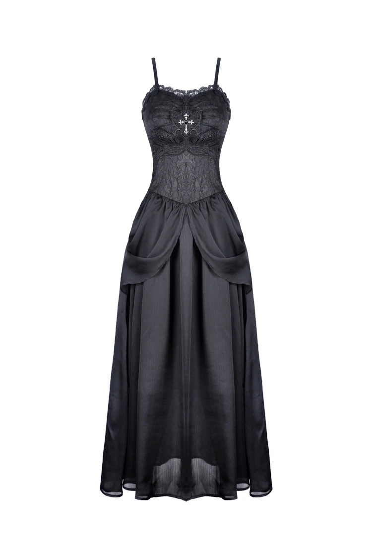Darkinlove женские готические жаккардовые кружевные платья-комбинация с рюшами DW336