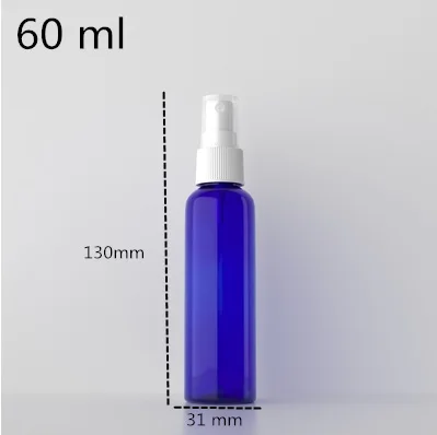 60ml white lid 50pcs 50 шт. 15 60 100 мл Королевский синий пластиковый спрей для духов пустые бутылки Портативный лосьон небольшой контейнер для лейки - Цвет: 60ml white lid 50pcs
