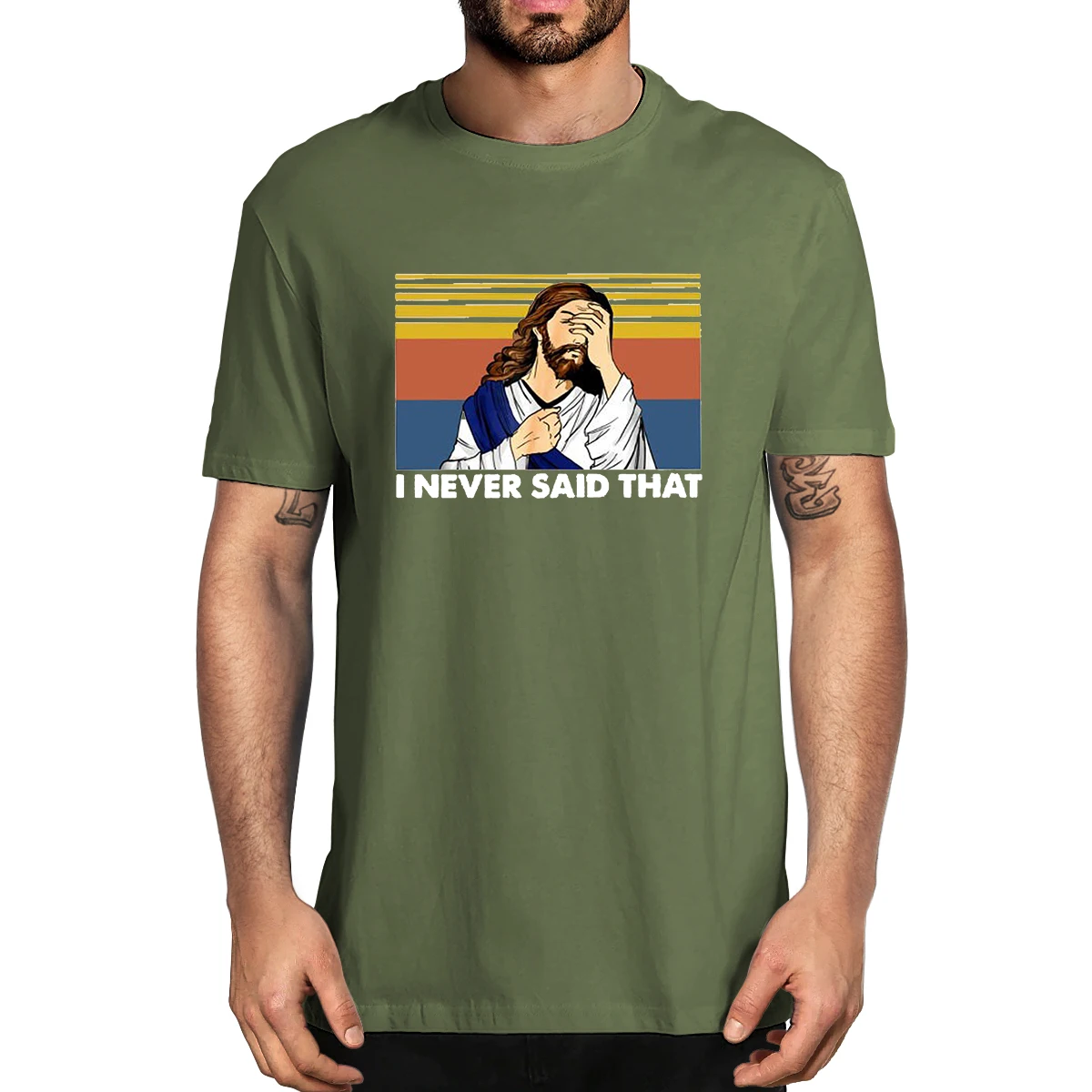 

100% Cotton I Never Said That Trust In God Christian Jesus Funny Men's Novelty T-Shirt Women Casual Streetwear Harajuku Top Tee