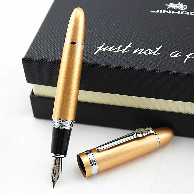 Роскошная металлическая ручка Jinhao 159, большой размер, авторучка с винтовой крышкой, хорошее перо, канцелярские принадлежности для офиса, школьные принадлежности, Пенна stilografica, подарочная коробка