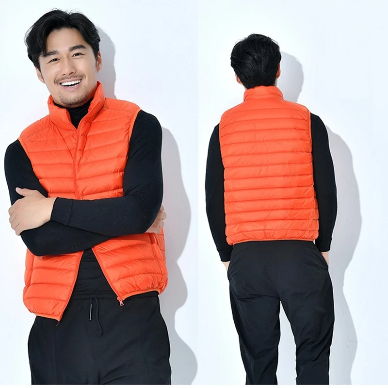 NewBang 7XL Men Sleeveless Warm Vest Ultra Light Down Vest Man Winter Solid Sleeveless Jacket Men's Lightweight Waterproof Vests 3