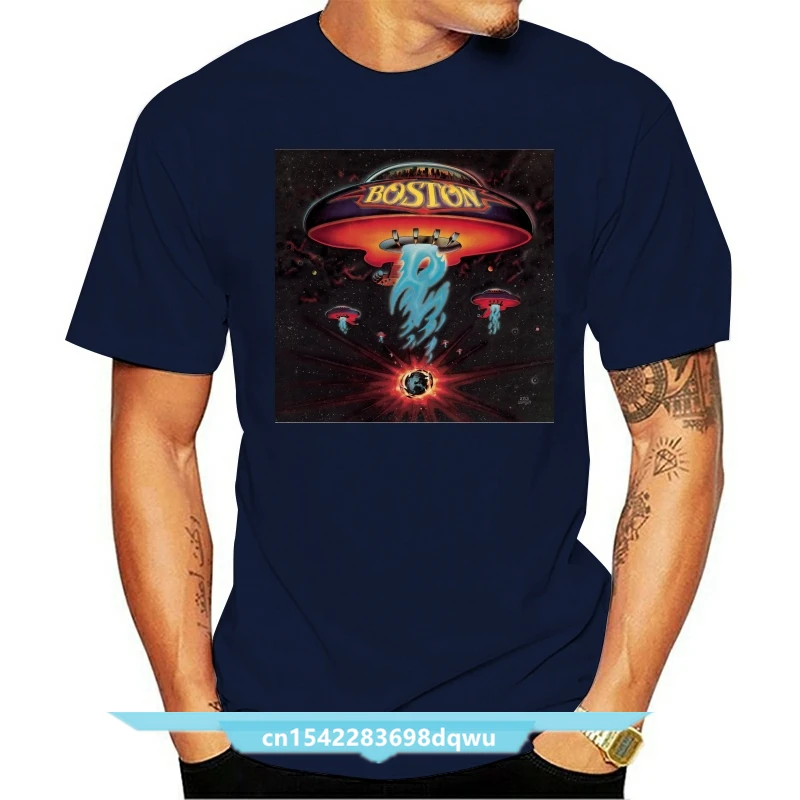 Мужская футболка с логотипом рок-группы Boston Rock черная Размеры S M L Xl Xxl Xxxl | одежда